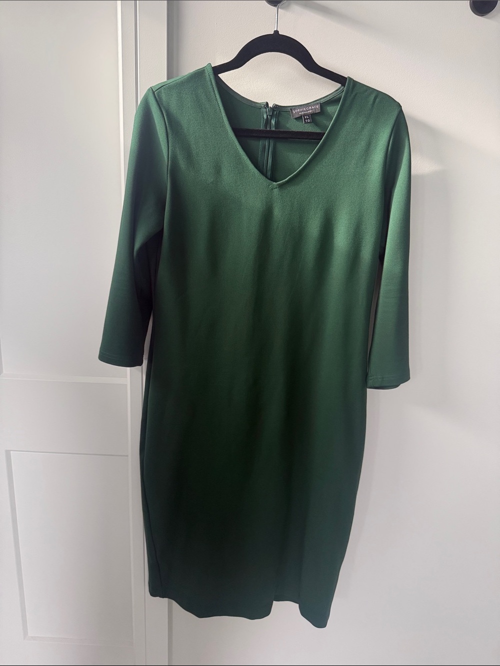 Sophie Grace Forest Green Ashley V-Neck Sheath Dress XL